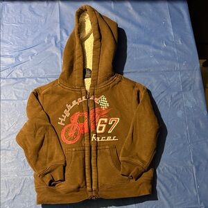 Faded Glory Brown Hoodie with Red Graphic